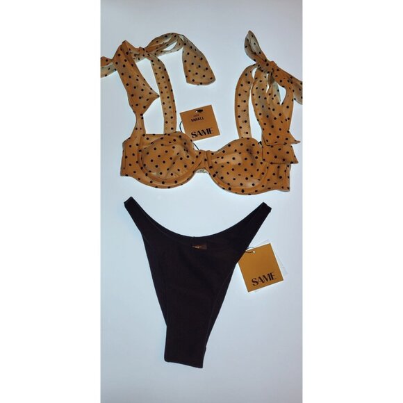 SAME LOS ANGELES 2 PC BIKINY WOMENS The Lady Bra And Rucched Bottom High Weist S - Picture 1 of 13